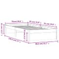 vidaXL Posteľný rám medový drevený masív 75x190cm malé jednolôžko