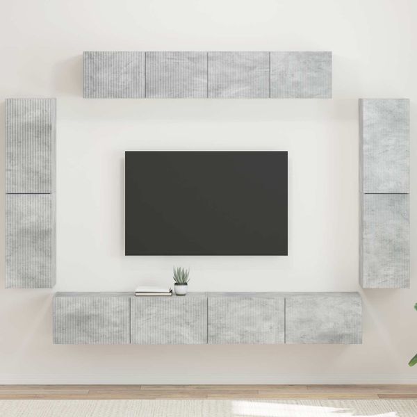 vidaXL TV skrinka 8 pcs Betónová šedá