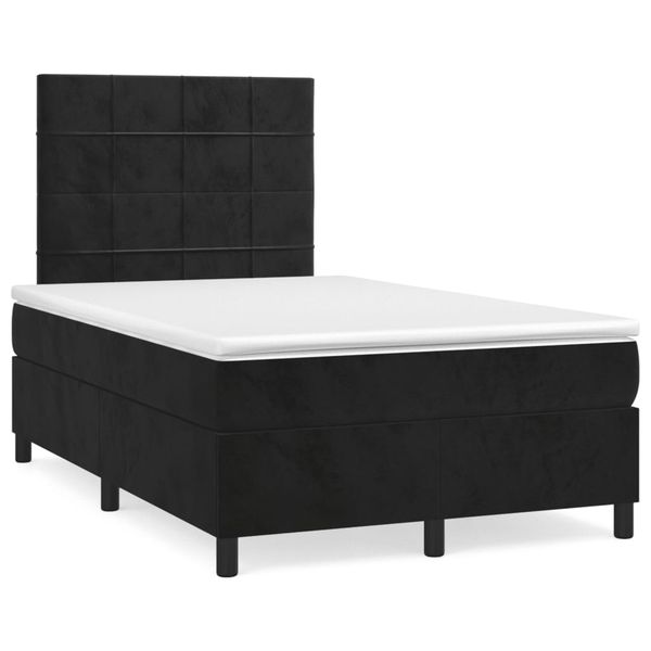 vidaXL Boxspring posteľ s matracom čierna 120x190 cm zamat