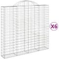 vidaXL Oblúkové gabiónové koše 6ks 200x50x180/200cm pozinkované železo