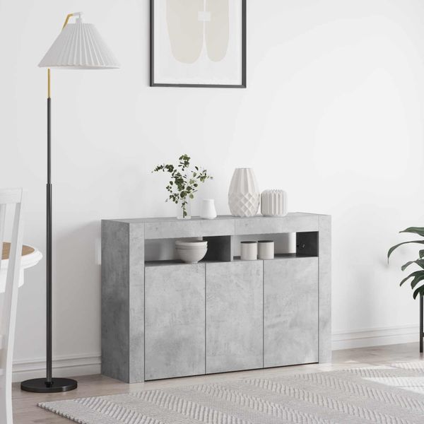 vidaXL Servírovacia skriňa Betónová šedá 116 x 30 x 75 cm