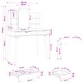 vidaXL Sada toaletného stolíka FAUSKE 5 ks Biela 100 x 50 x 143 cm