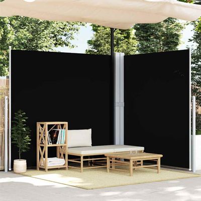 vidaXL Zaťahovacia bočná markíza čierna 200x600 cm