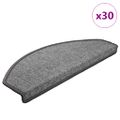 vidaXL Schodové rohože 30 ks 65x24x4 cm tmavošedé polkruhové veľké