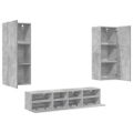 vidaXL 5-dielne TV nástenné skrinky betónovo sivé kompozitné drevo