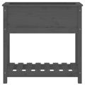 vidaXL Kvetináč s policou sivý 82,5x34,5x81 cm masívna borovica
