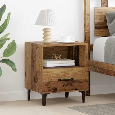 vidaXL Nočný stolík so zásuvkou 2 pcs Staré drevo 40 x 35 x 47.5 cm