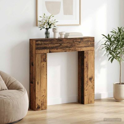 vidaXL Rám krbu Staré drevo 102 x 18 x 100,5 cm Kompozitné drevo