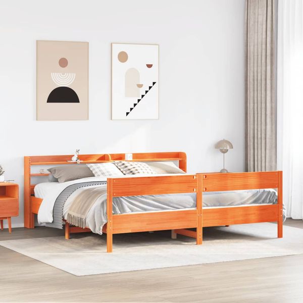 vidaXL Posteľ bez matraca voskovo hnedá 200x200 cm masívna borovica