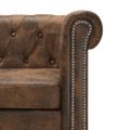 vidaXL Pohovka Chesterfield v tvare L, umelý semiš, hnedá