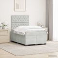 vidaXL Posteľ boxspring s matracom Svetlosivá 120 x 190 cm Zamat