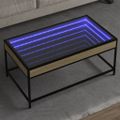 vidaXL Konferenčný stolík s nekonečnými LED dub sonoma 90x50x41 cm