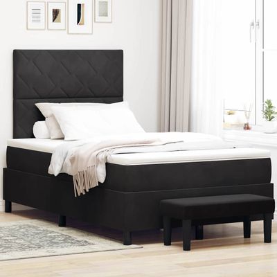 vidaXL Posteľ s pružinovým rámom Čierna 200 x 120 cm Zamat