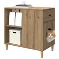 vidaXL Mačka Dom Dub artisan 72 x 42,5 x 70 cm Kompozitné drevo