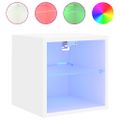 vidaXL TV nástenné skrinky s LED svetlami 2 ks biele 30x28,5x30 cm