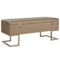vidaXL Lavica s úložným priestorom 105 cm, béžová, zamat