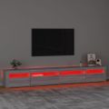 vidaXL TV skrinka s LED svetlami sivá sonoma 270x35x40 cm