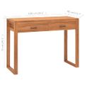 vidaXL Písací stôl s 2 zásuvkami 100x40x75 cm, tíkové drevo
