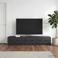 vidaXL TV skrinka 147 x 34,5 x 27 cm Čierna Kompozitné drevo