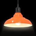 VidaXL Závesná lampa výškovo nastaviteľná E27 lesk oranžová Ø 31cm kov