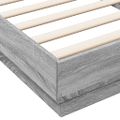 vidaXL Posteľný rám s LED svetlami sivý sonoma 90x200 cm