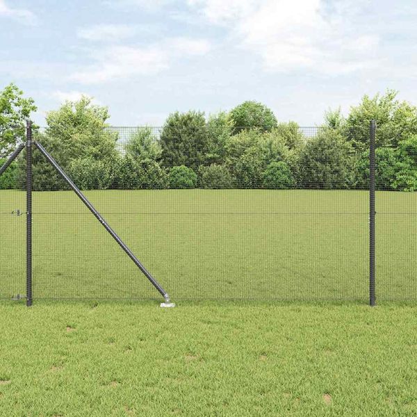 vidaXL Vonkajší zváraný drôtený plot so špicami 50 x 1,4 m Sivá
