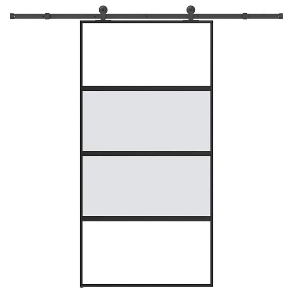 vidaXL Posuvné dvere s kovaním tvrdené sklo a hliník úzke 102,5x205 cm