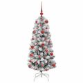 vidaXL Umelý Sklápací Vianočný Stromček 150 LED Zelená a biela 120 cm