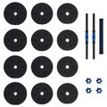 vidaXL 2-v-1 set činiek a činky 20 kg Čierna a modrá