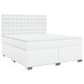 vidaXL Boxspring posteľ s matracom biela 180x200 cm umelá koža