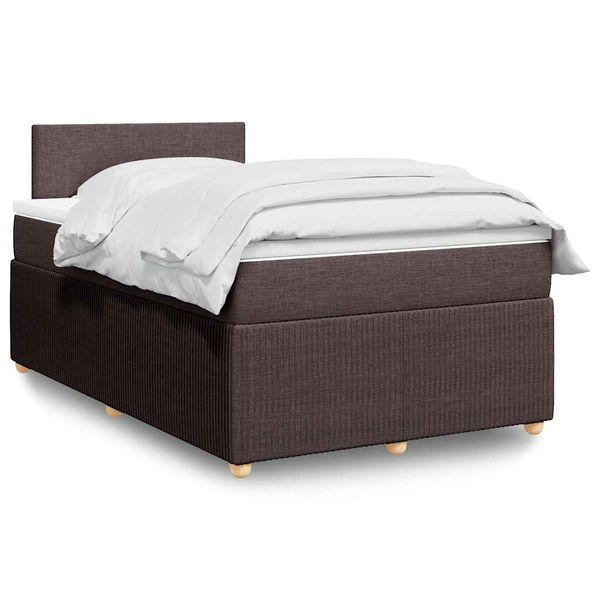 vidaXL Boxspring posteľ s matracom tmavohnedá 120x200 cm látka