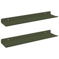 vidaXL Závesná polica 2 ks Olivová zelená 40 x 8,5 x 2,5 cm Oceľ