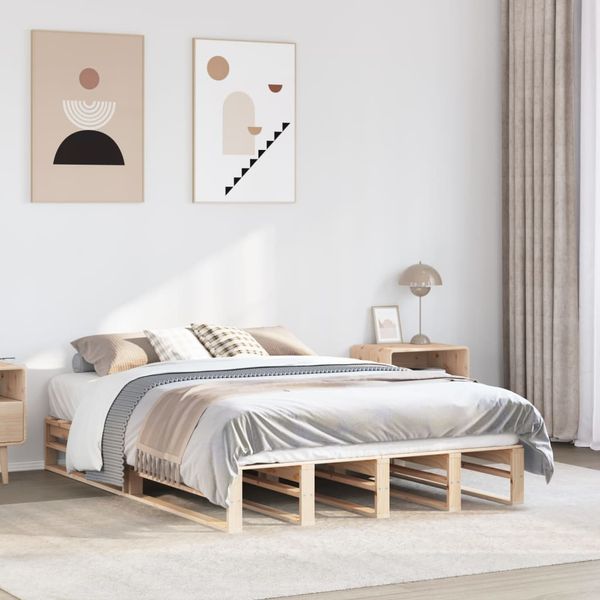 vidaXL Posteľ bez matraca 150x200 cm masívna borovica
