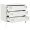 vidaXL Komoda biela 68x39x58,5 cm oceľ valcovaná za studena