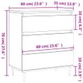 vidaXL Komoda dymový dub 60x35x70 cm spracované drevo