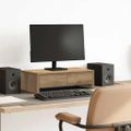 vidaXL Stojan na monitor a zásuvky dub artisian 50x27x15cm komp. drevo