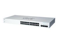Cisco Business 220 Series CBS220-24T-4G - Přepínač - inteligentní - 24 x 10/100/1000 + 4 x Gigabit SFP (uplink) - Lze montovat do rozvaděče - repasováno