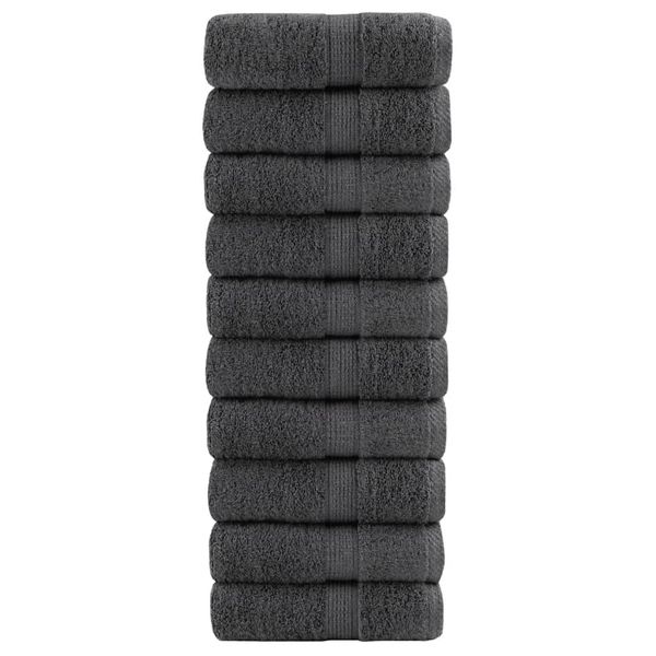 vidaXL Prémiové uteráky SOLUND 10 ks antracitové 30x50cm 600 g/m2
