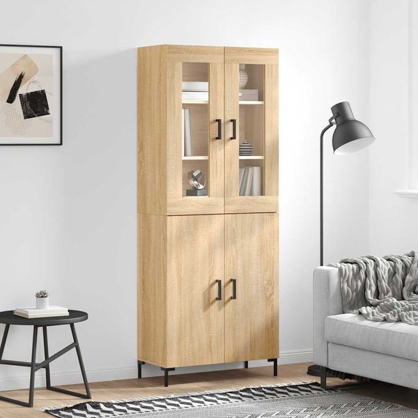 vidaXL Vysoká skrinka dub sonoma 69,5x34x180 cm spracované drevo