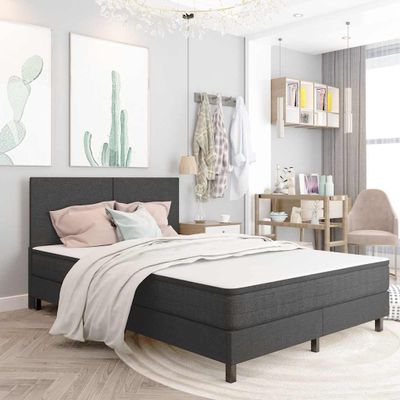 vidaXL Rám na boxspring posteľ, sivý, látka 180x200 cm