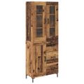 vidaXL Highboard 2 ks Staré drevo 69,5 x 34 x 180 cm Kompozitné drevo