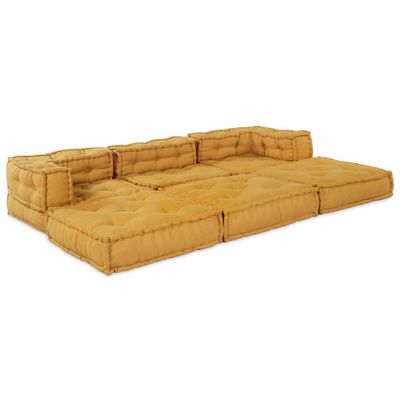 vidaXL Modulová pohovka 3 pcs Žltá Látka