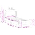 vidaXL Detský rám na posteľ s čelom Svetlosivá 80 x 200 cm PU
