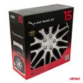 Poklice Dakar 15” čierno-strieborná sada 4ks COLOR BOX