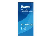 iiyama ProLite LH5066UHSB-B1AG - 49.5" Trieda uhlopriečky (50" zobraziteľný) displej LCD plochý panel - digital signage - so vstavaným prehrávačom médií SoC - Android - 4K UHD (2160p) 3840 x 2160 - čierny rám s matným povrchom