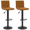 vidaXL Barové stoličky 2 ks hnedé zamatové