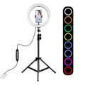 Statívový držiak Puluz 1,1 m + 26 cm RGBW LED Ring Vlogging PKT3044