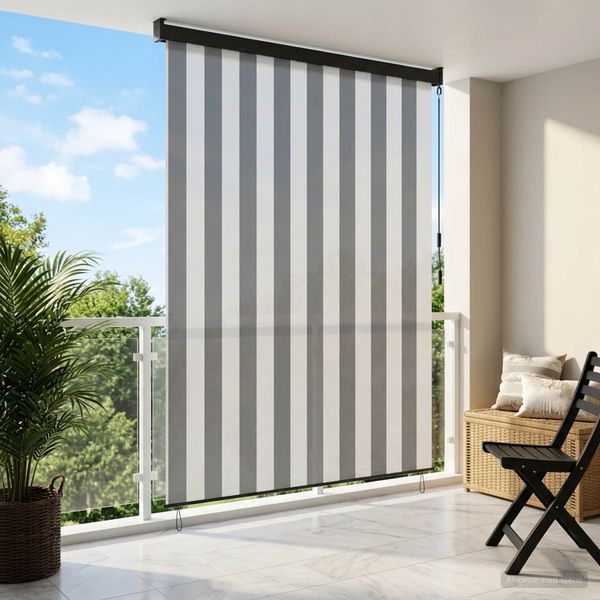 vidaXL Roleta Antracitová a biela 80 x 250 cm Textil a hliník