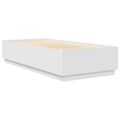 vidaXL Rám postele s LED pásikmi Biela 90 x 200 cm Kompozitné drevo