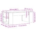 vidaXL Konferenčný stolík dub sonoma 102x55x42 cm kompozitné drevo